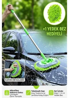 Sihirli Mop teleskopik saplı mikrofiber yıkama fırçası